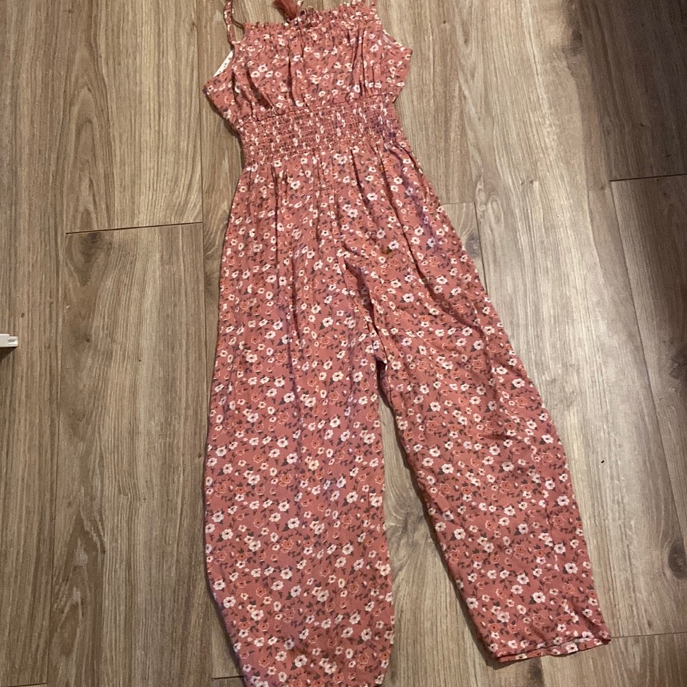 Pink flower jumpsuit. Never worn.